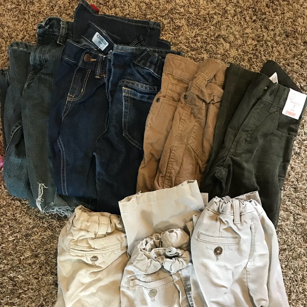 Size 7 boys Jeans, corduroys, khaki dress pants